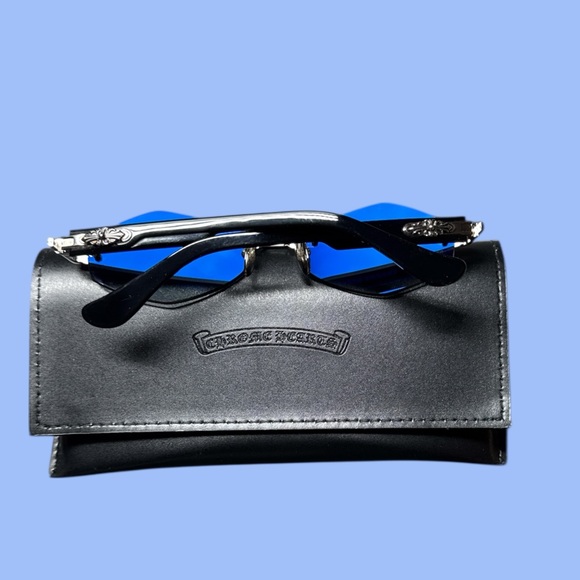 SOLD- CHROME HEARTS DEPP SUNGLASSES | BLACK FRAME| DEEP BLUE LENSES| SIZE 59 - Picture 4 of 10